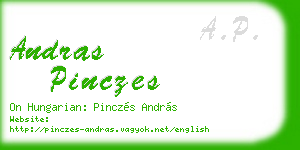 andras pinczes business card